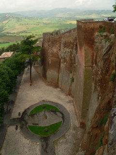 Orvieto, Italy, cliff and city walls