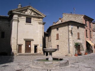 Vigoleno main square in northen Italy