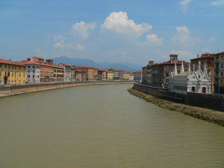 The Arno river in Pisa